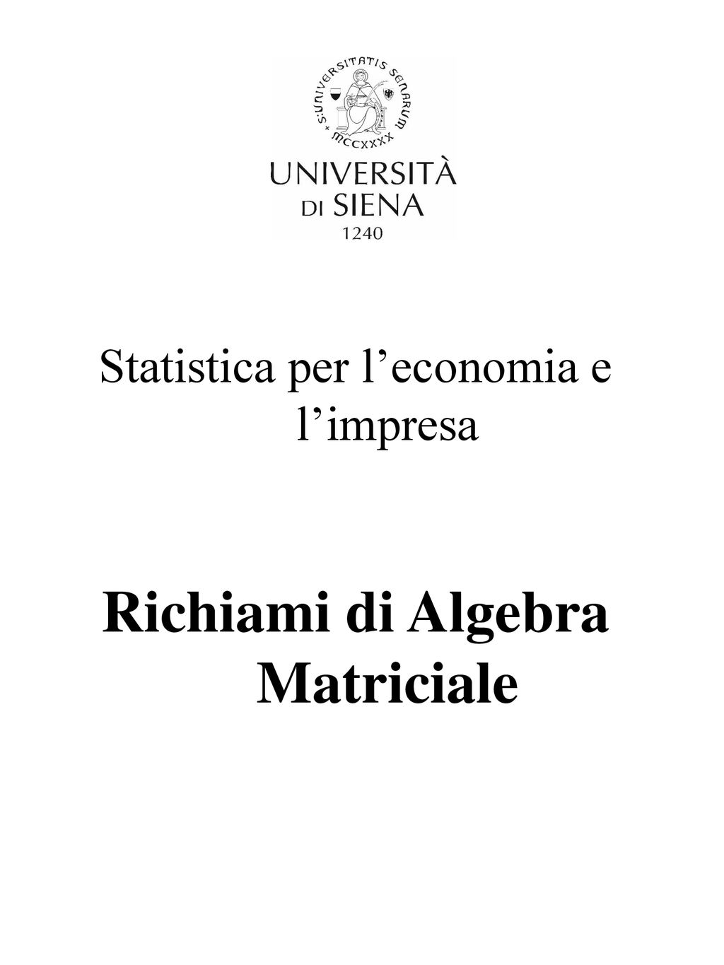 Richiami Di Algebra Matriciale Ppt Scaricare